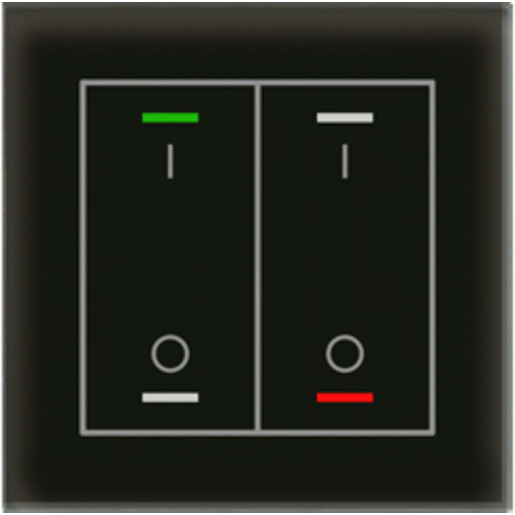 1St. MDT Glastaster II 2-fach BE-GTL2TS.B1 RGBW mit Temperatursensor schwarz