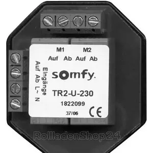 1St. Somfy 1822099 Trennrelais TR2-U-230, Unterputz für zwei Antriebe