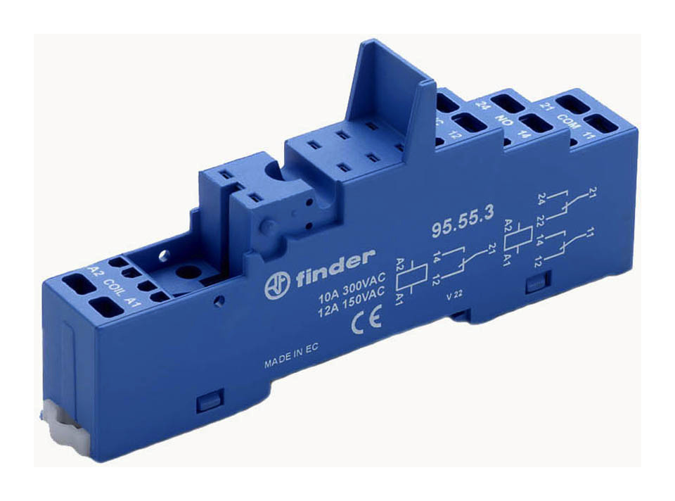 1St. Finder 95553 Fassung mit Zugfederklemmen, für Relais 40.52, 40.61 oder 40.62 95.55.3