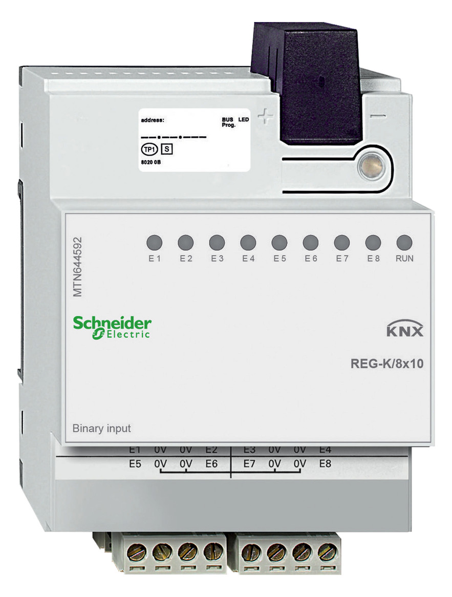 1St. Schneider Electric MTN644592 Binäreingang REG-K/8x10, lichtgrau