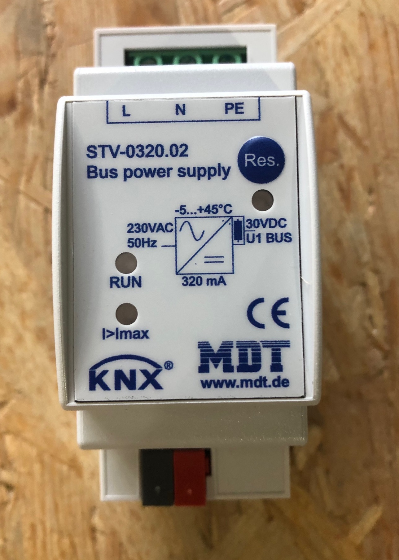 1St. MDT Busspannungsversorgung STV-0320.02 mit Drossel 230VAC 320mA 2TE