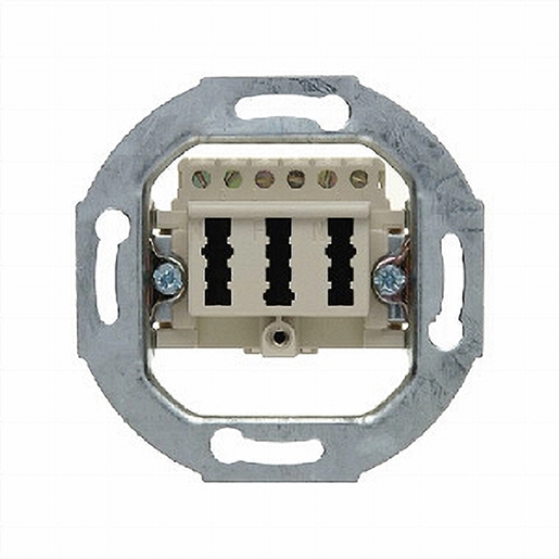 1St. Berker 450002 TAE-Steckdose 3 x 6NFN Modul-Einsätze cremeweiß matt