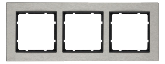 1St. Berker 10233606 Rahmen 3fach waagerecht B.7 Edelstahl/anthrazit
