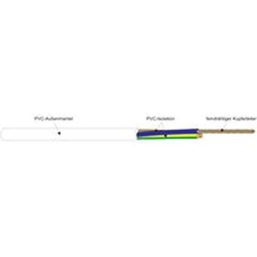 100m H03VV-F 3x0,75 PVC-Schlauchleitung weiß 3G0,75