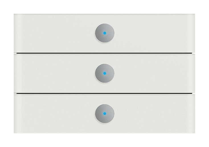 1St. Busch-Jaeger 6342-811-101 Bedienelement 3-fach, Busch-priOn Busch-Installationsbus KNX weißglas