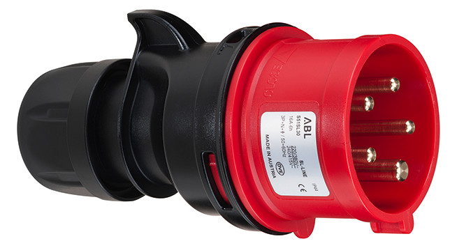 1St. ABL S51SL30 CEE Stecker 5P/16A 400V/IP44/6h/rot