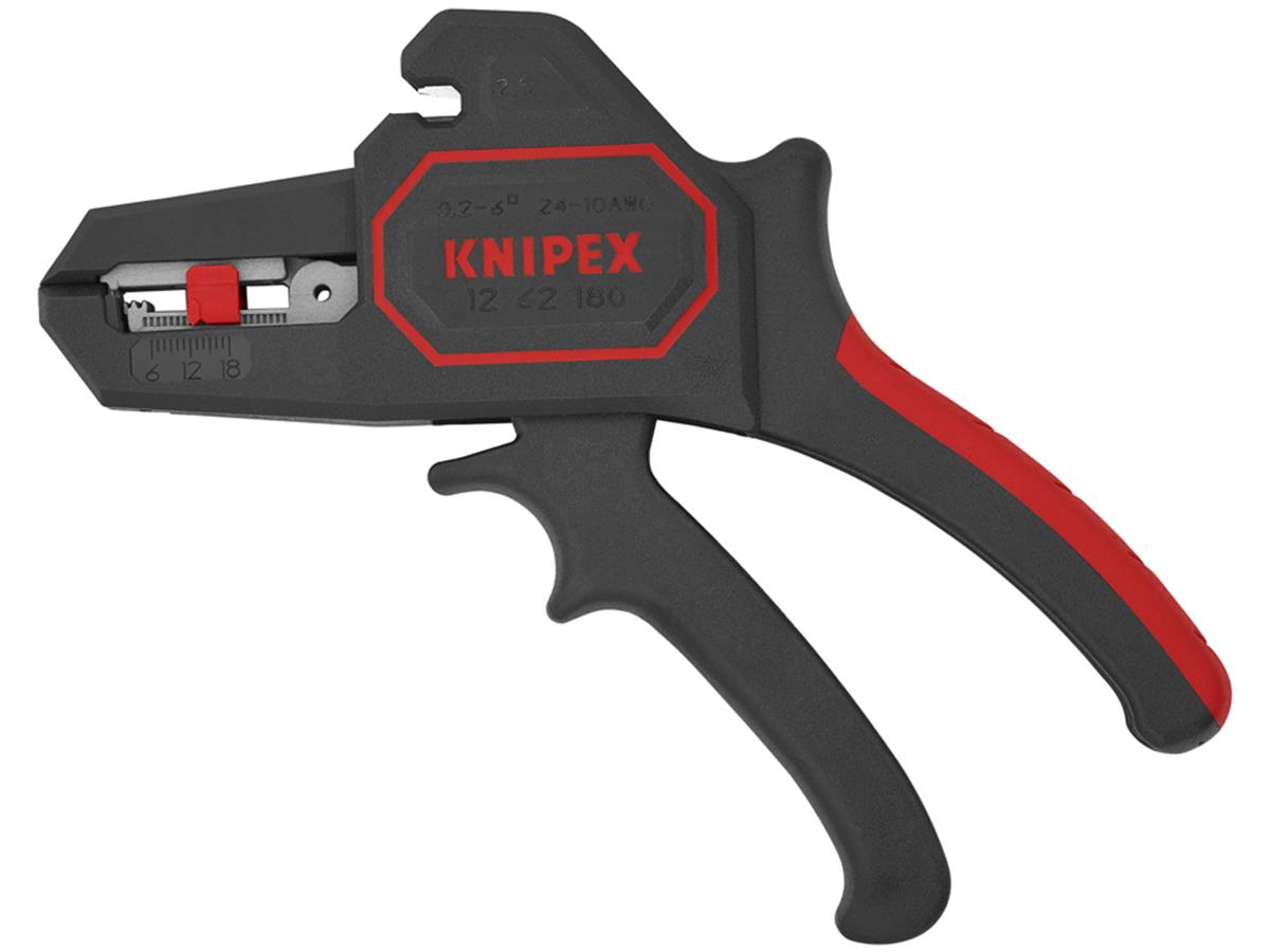 1St. Knipex 12 62 180 SB Automatische Abisolierzange 0,2 - 6 mm² (Drahtschneider 2,5 mm²) 180 mm