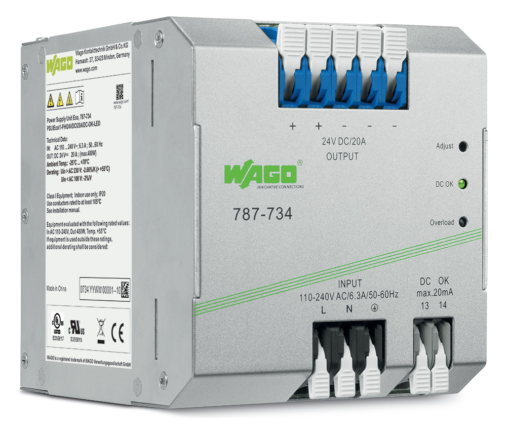 1St. Wago 787-734 Primär getaktete Stromversorgung Eco 1-phasig