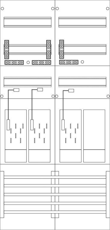 1St. F-Tronic E16ER6DS Zählerfeld 2-feldrig, H=1050mm, 3-eHZ, mit DS, 1 Res., E16ER6DS 7120116