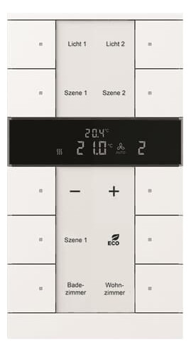 1St. Busch-Jaeger SBR/U10.0.11-84 Raumtemperaturregler mit Bedienfunktion 10-fach, Busch-Tenton Busch-Installationsbus KNX studioweiß