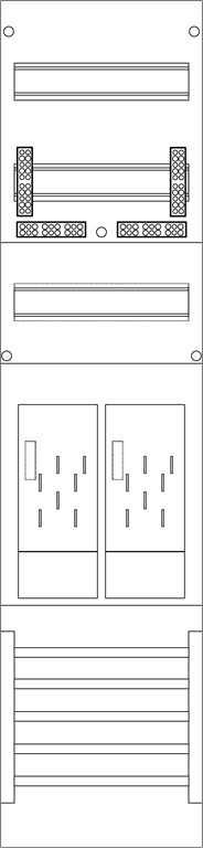 1St. F-Tronic E16 Zählerfeld 1-feldrig, H=1050mm, 2-eHZ, E16 7120100