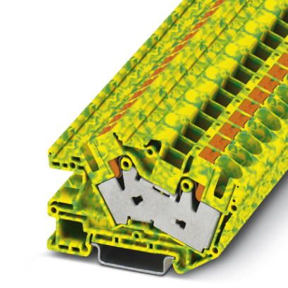 1St. Phoenix Contact PTI 16/S-PE Installationsschutzleiterklemme Push-in-Anschluss Querschnitt: 0,5 mm² - 16 mm² AWG: 24 - 4 Breite: 10,2 mm  grün-gelb Montageart: NS 35/7,5 NS 35/15 3