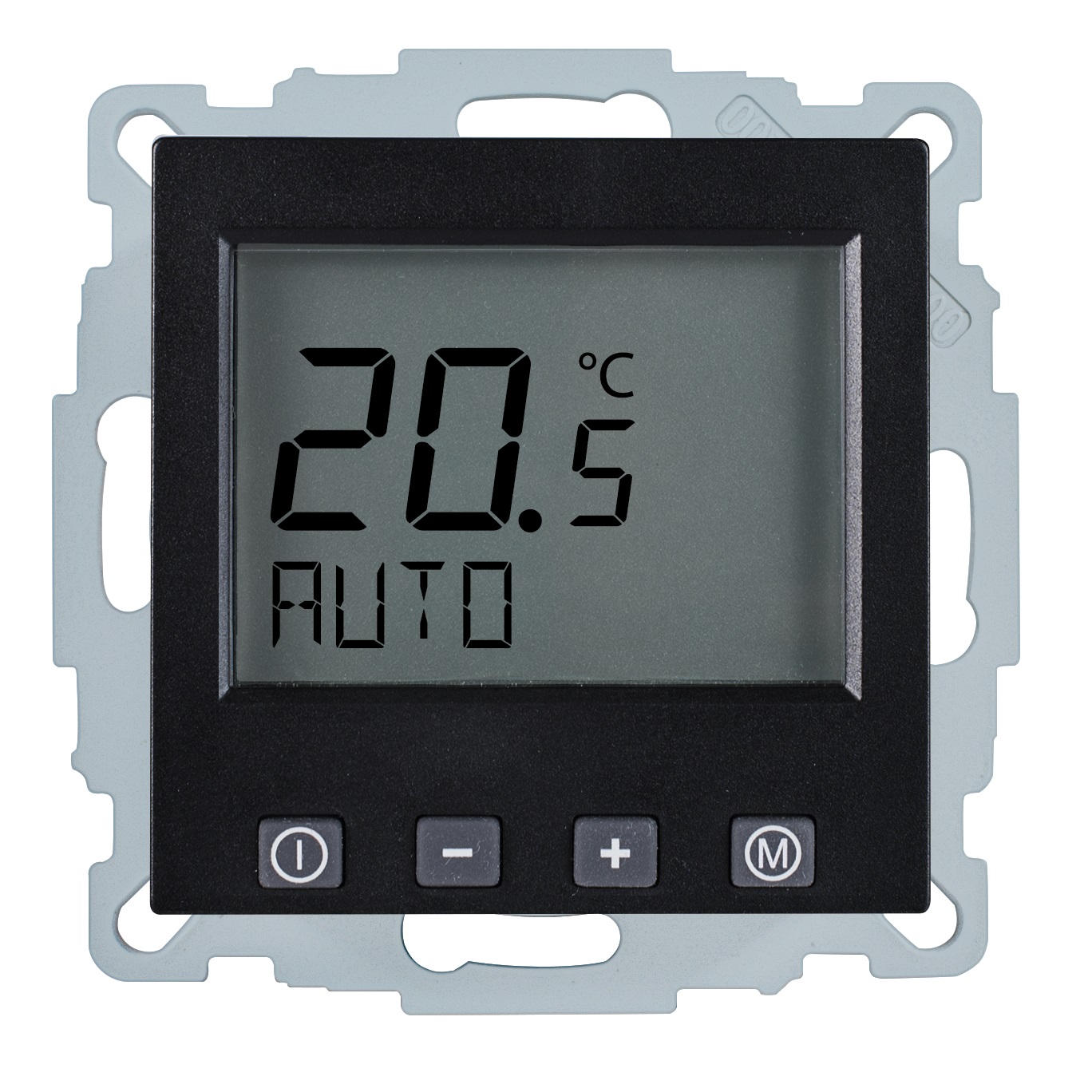 1St. Halmburger 6964 ERK-55 (swm/GI) Raumtemperaturregler 230 V u.P. Digital mit Uhr schwarz matt