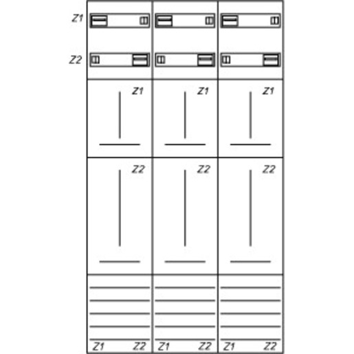 1St. Eaton 229182, ZSD-Z39A0576 Zählerfeld, 3-feldrig, vorbereitet, Version Z39A0576