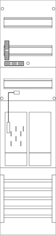 1St. F-Tronic ER6DS Zählerfeld 1-feldrig, H=1050mm, 1-eHZ, mit DS, 1 Res., ER6DS 7120110