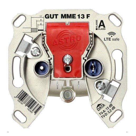 1St. Astro GUTMME13F BK-Modem-Durchgangsdose, 5-1218 MHz, mit F-Anschluss