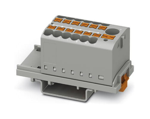 8St. Phoenix Contact PTFIX 6/12X2,5-NS35 GY Verteilerblock Block mit senkrechter Ausrichtung und integrierter Einspeisung 690 V 24 A