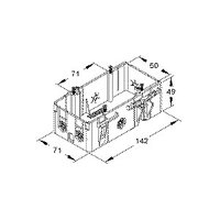 1St. Niedax GDHR 50-2 Geräteeinbaudose, doppelt, rechteckig GDHR502
