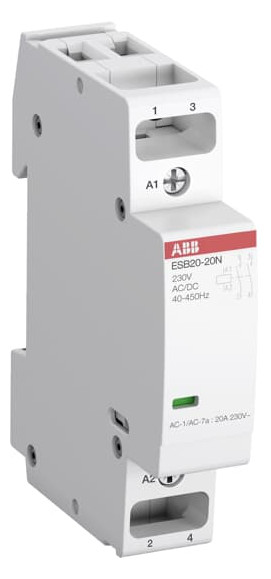 1St. ABB ESB20-20N-06 Installationsschütz 20A, 2S/0Ö, 230V AC/DC 1SBE121111R0620