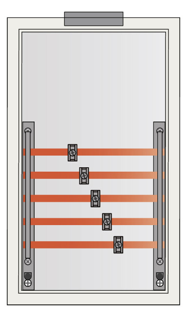 1St. ABN GAG136N, Anschlußgehäuse komplett, SAS 5x250A 5 x 250A Sammelschienen