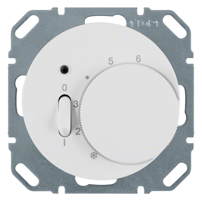 1St. Berker 20302089 Temp.-Regler mit Öffner Zentralstück. Wippsch. u. LED R.1/R.3 polarweiß glänzend