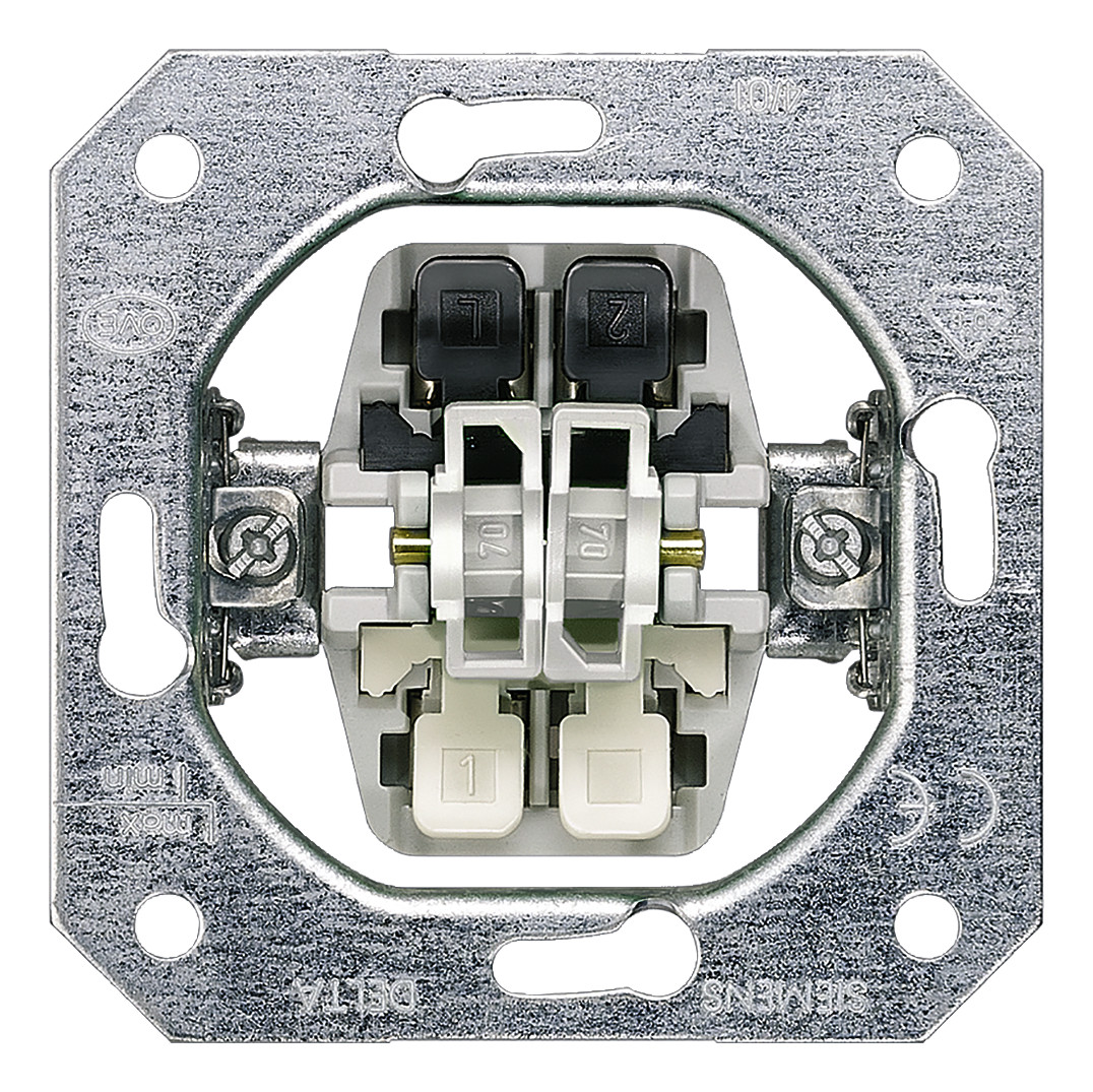 1St. Siemens 5TD2111 Delta Taster-Geräteeinsatz, UP Doppeltaster, 2 Schliesser 10A 250V