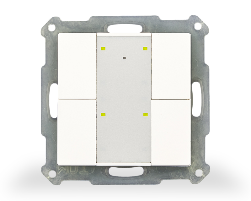 1St. MDT Funk Taster 4-fach RF-TA55A4.01 KNX RF+ mit Aktor LED reinweiß glänzend