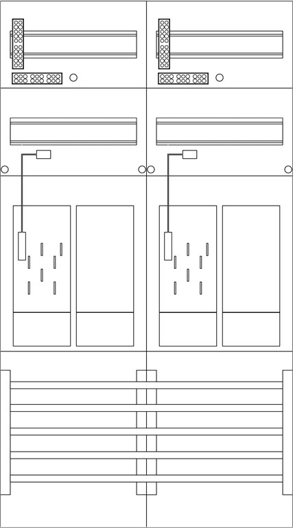 1St. F-Tronic ER25DS Zählerfeld 2-feldrig, H=900mm, 2-eHZ, mit DS, 2 Res., ER25DS 7120002