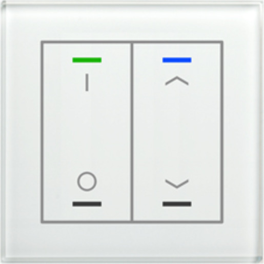 1St. MDT Glastaster II 2-fach BE-GTL2TW.D1 Auf/Ab RGBW mit Temperatursensor weiß