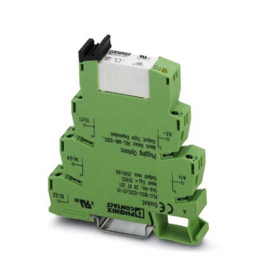 1St. Phoenix Contact PLC-RSC- 24DC/21-21 PLC-INTERFACE, bestehend aus Grundklemme PLC-BSC.../21 mit Schraubanschluss und steckbarem Miniaturrelais mit Leistungskontakt, zur Montage auf