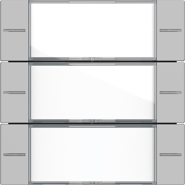 1St. Gira 5773015 Wippenset 3fach mit Beschriftungsfeld für Tastsensor 4, Klar Grau matt