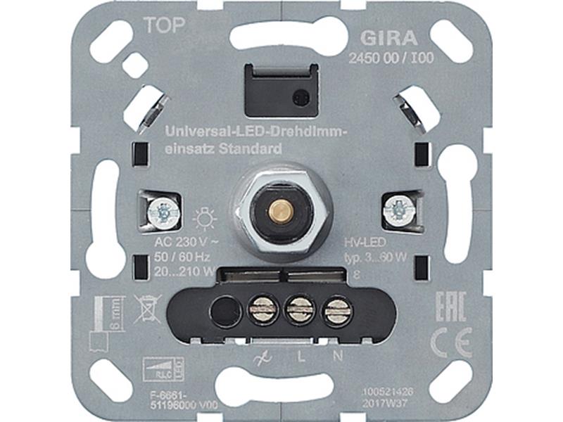 1St. Gira 245000 S3000 Universal-LED-Drehdimmeinsatz Standard