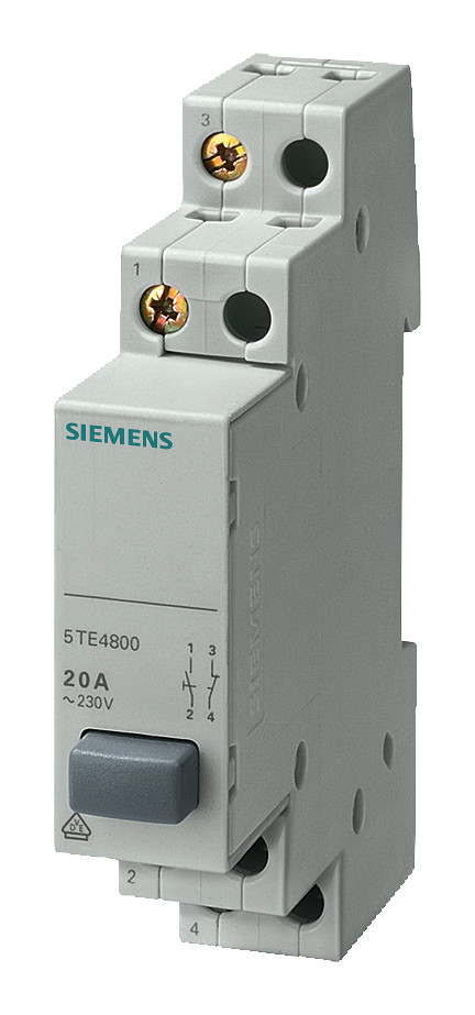 1St. Siemens 5TE4800 Taster, 1S/1Ö 20A, 1 Taste grau ohne Ras