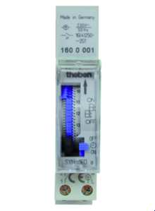 1St. Theben 1600001 Reiheneinbau-Schaltuhr 24 Stunden, Steckreiter, SYN 160 a, Zeitbasis Quarz SYN 160 a