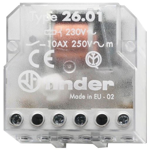 1St. Finder 260182300000 Stromstoßschalter für Chassis oder UP-Dose, 1 Schließer 10 A, Aus/An, für 230 V AC 26.01.8.230.0000