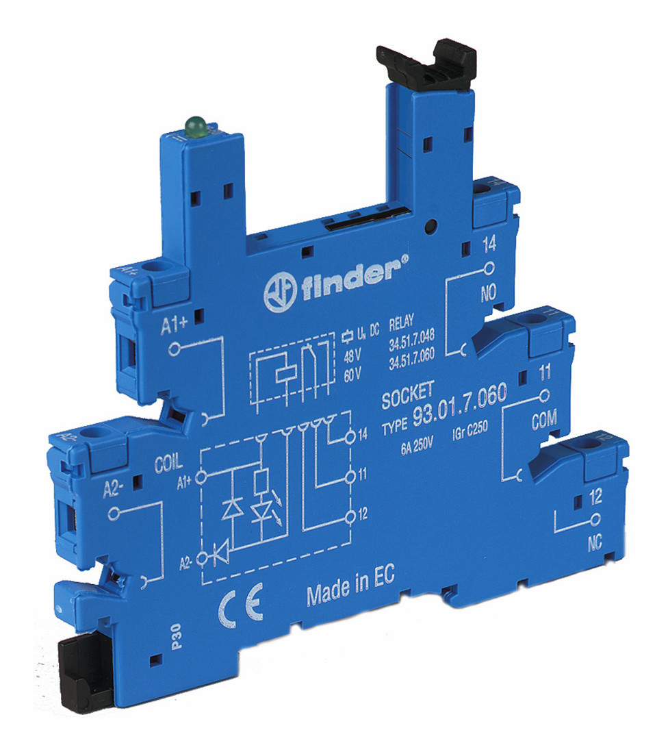 1St. Finder 93010024 Fassung mit Schraubanschlüssen, für Relais 34.51 oder 34.81, für 6 bis 24 V AC/DC 93.01.0.024