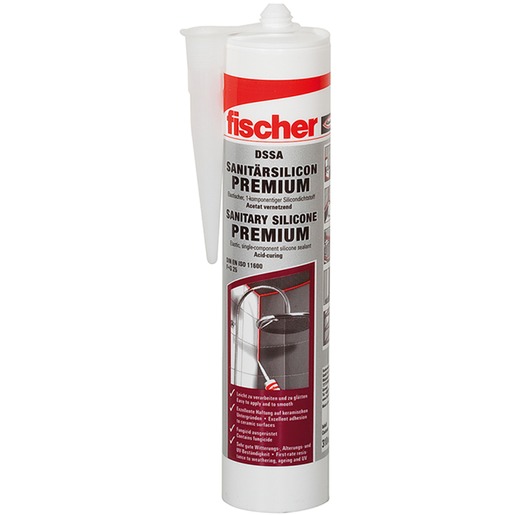 0,31L Fischer 053100 Sanitärsilicon DSSA 310ml transparent DSSA TP (DE/EN)