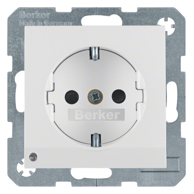 1St. Berker 41098989 Steckdose mit LED-Orientierungslicht S.1 polarweiß glänzend