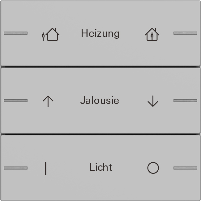 1St. Gira 5763015 Wippenset 3fach individuell für Tastsensor 4, Grau matt