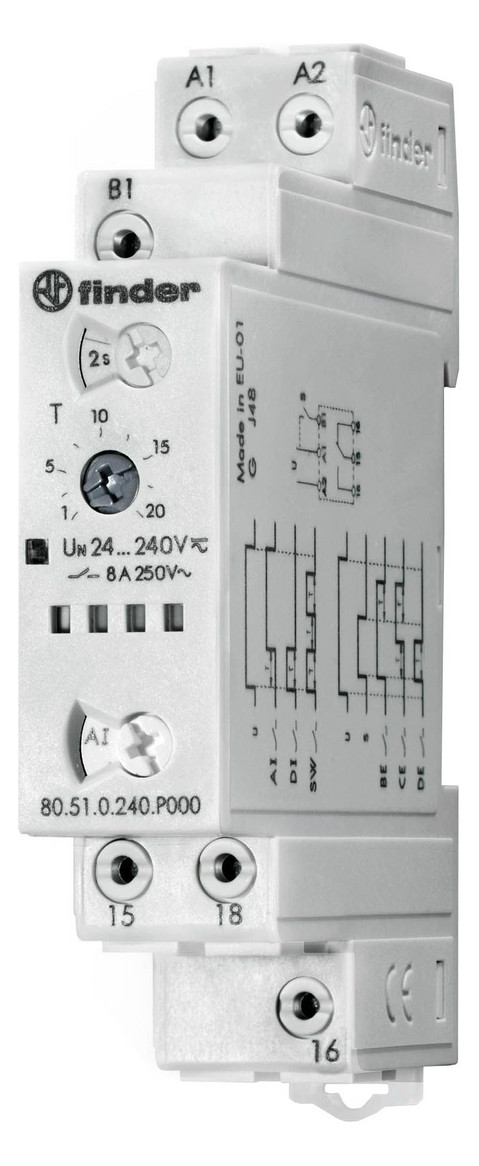 1St. Finder 80.51.0.240.P000 Multifunktions-Zeitrelais mit Push-In-Kl 80510240P000