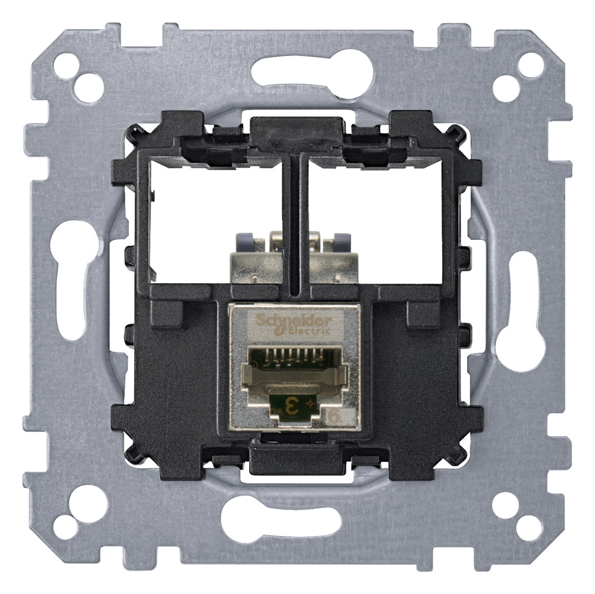 1St. Merten MEG4576-0021 Tragplatte 1fach mit Anschlußmodul Schneider Electric - Actassi RJ45 Cat6A STP