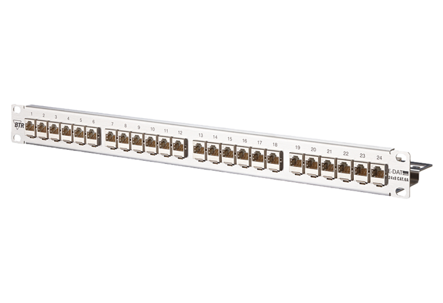 1St. BTR 130921-E E-DATmodul 24x8(8) 1HE Patch für Cat.6A Edelstahl