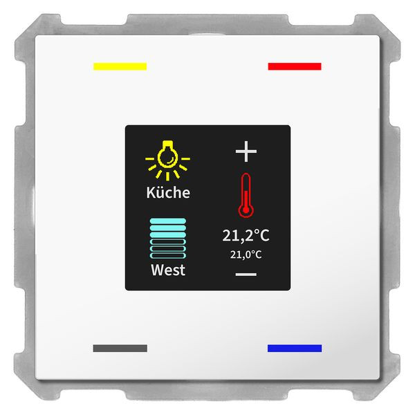 1St. MDT Taster Smart 4-fach BE-TAS63T4.01 Temperatur-/Feuchtsensor studiows glänz.