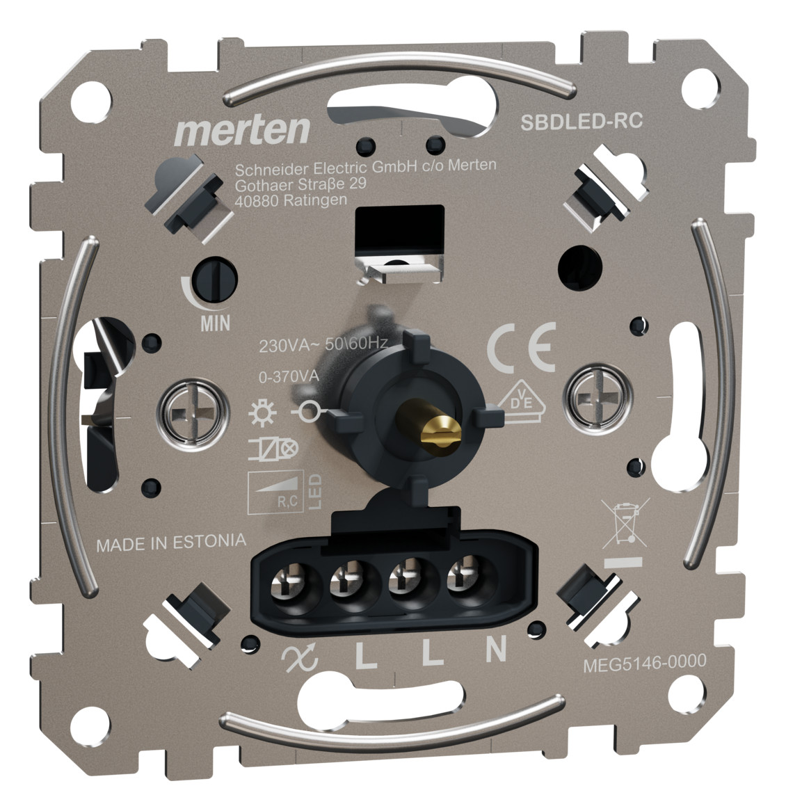 1St. Merten MEG5146-0000 Multiwire LED Drehdimmer mit DruckWechselschalter