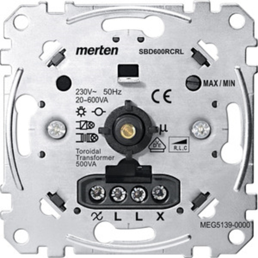 1St. Merten MEG5139-0000 Universal-Drehdimmer-Einsatz, 20-600 W/VA