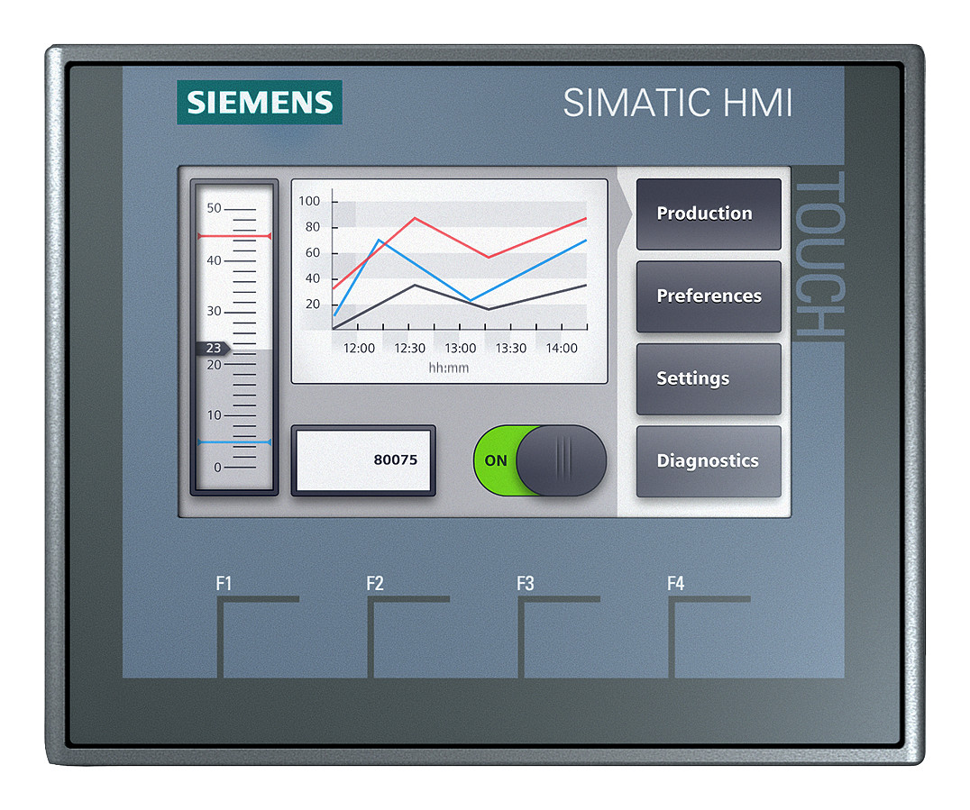 1St. Siemens 6AV21232DB030AX0 SIMATIC HMI, KTP400 Basic, Basic Panel, Tasten-/Touchbedienung, 4 TFT-Display, 65536 Farben, PROFINET Schnittstelle, projektierbar ab WinCC Basic V13 6AV2123-2DB03-0AX0