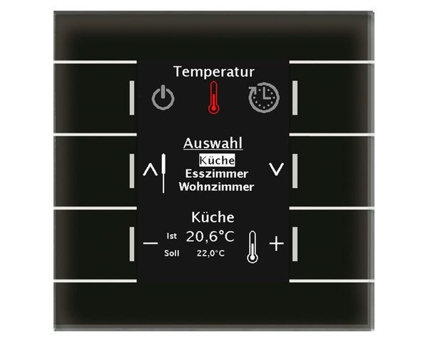 1St. MDT BE-GBZS.01S KNX Glas Bedienzentrale Smart mit Farbdisplay, Schwarz