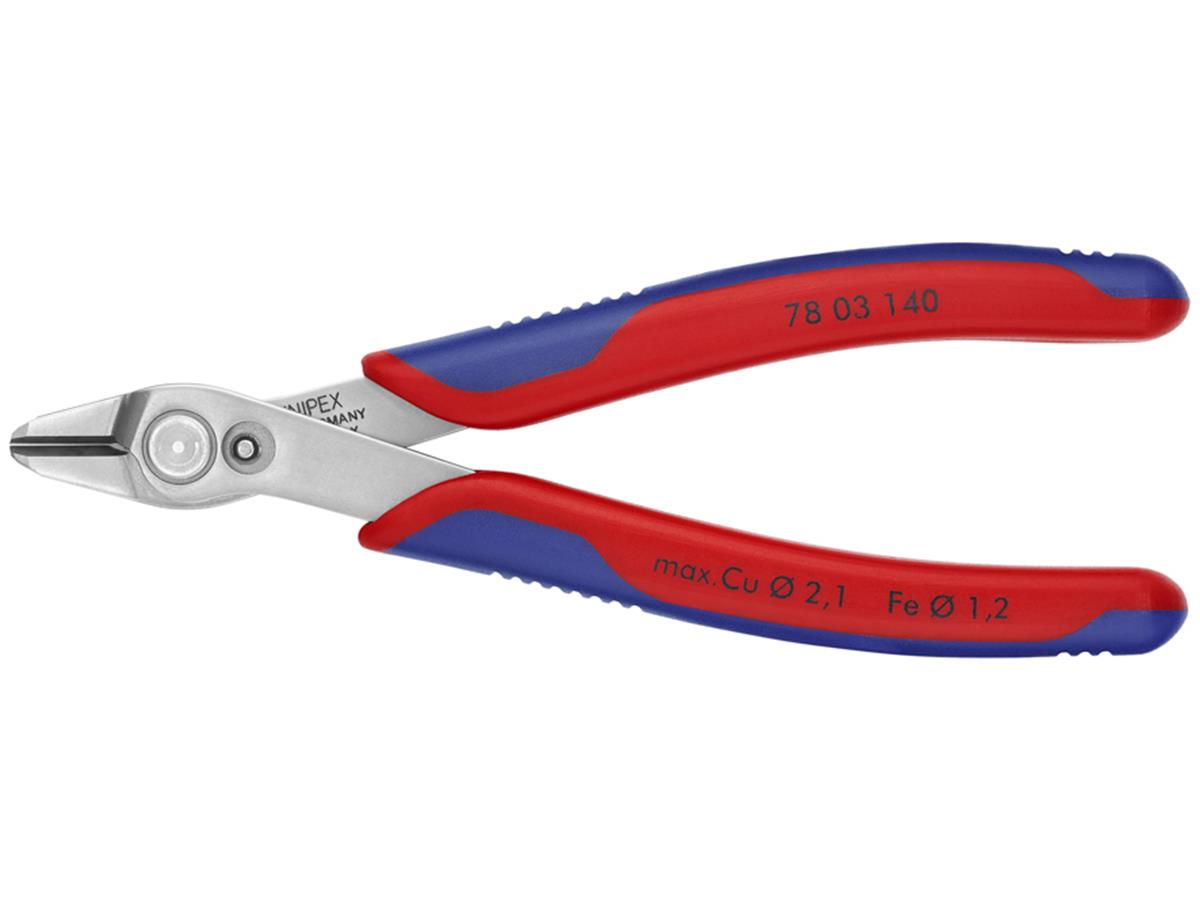 1St. Knipex 78 03 140 Elektronic Super Knips XL - INOX ohne Drahthalter, mittelharter Draht bis d= 1,2 mm 140 mm