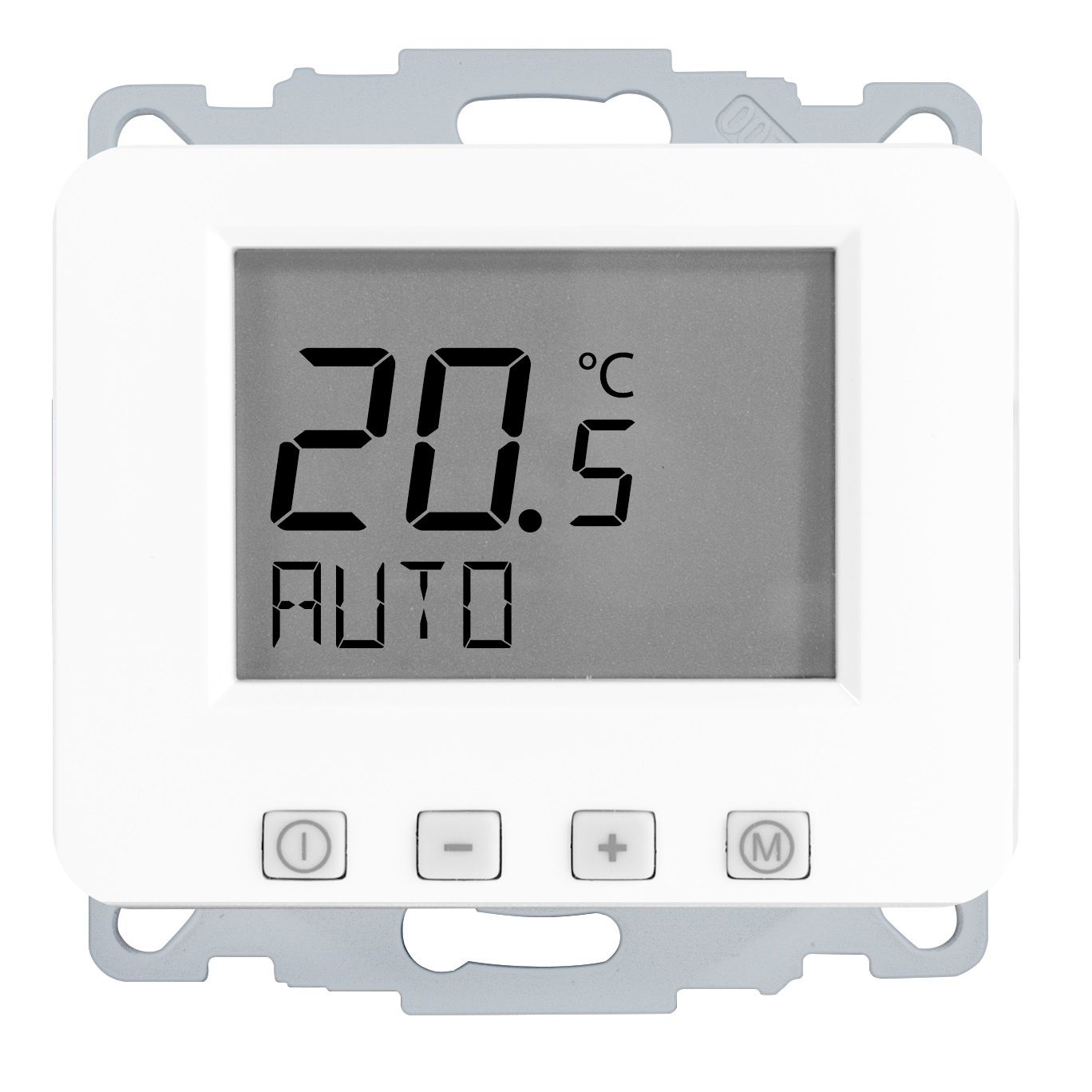 1St. Halmburger 2422 ERK-81 (sm) Raumtemperaturregler 230 V u.P. Digital mit Uhr studioweiß matt