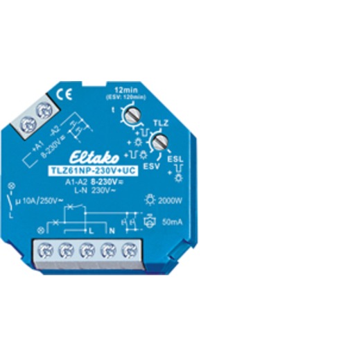 1St. Eltako TLZ61NP-230V+UC Treppenlicht-Zeitschalter 230V+UC. 1 Schließer nicht potenzialfrei 10A/250VAC 61100301